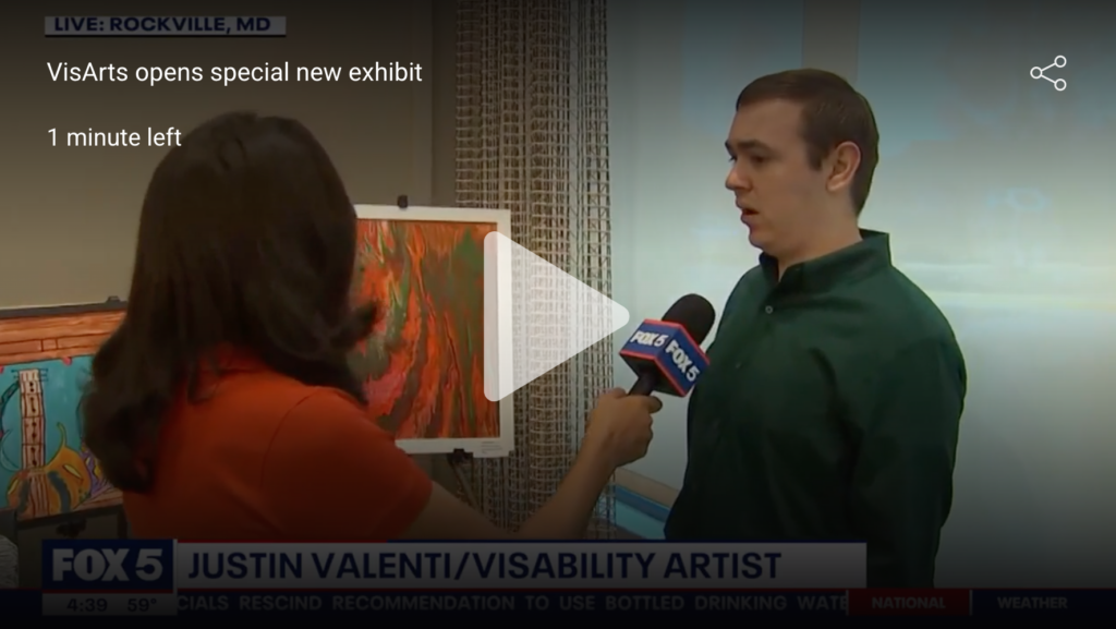 Fox 5 DC Interviews VisAbility Art Lab Artist Justin Valenti