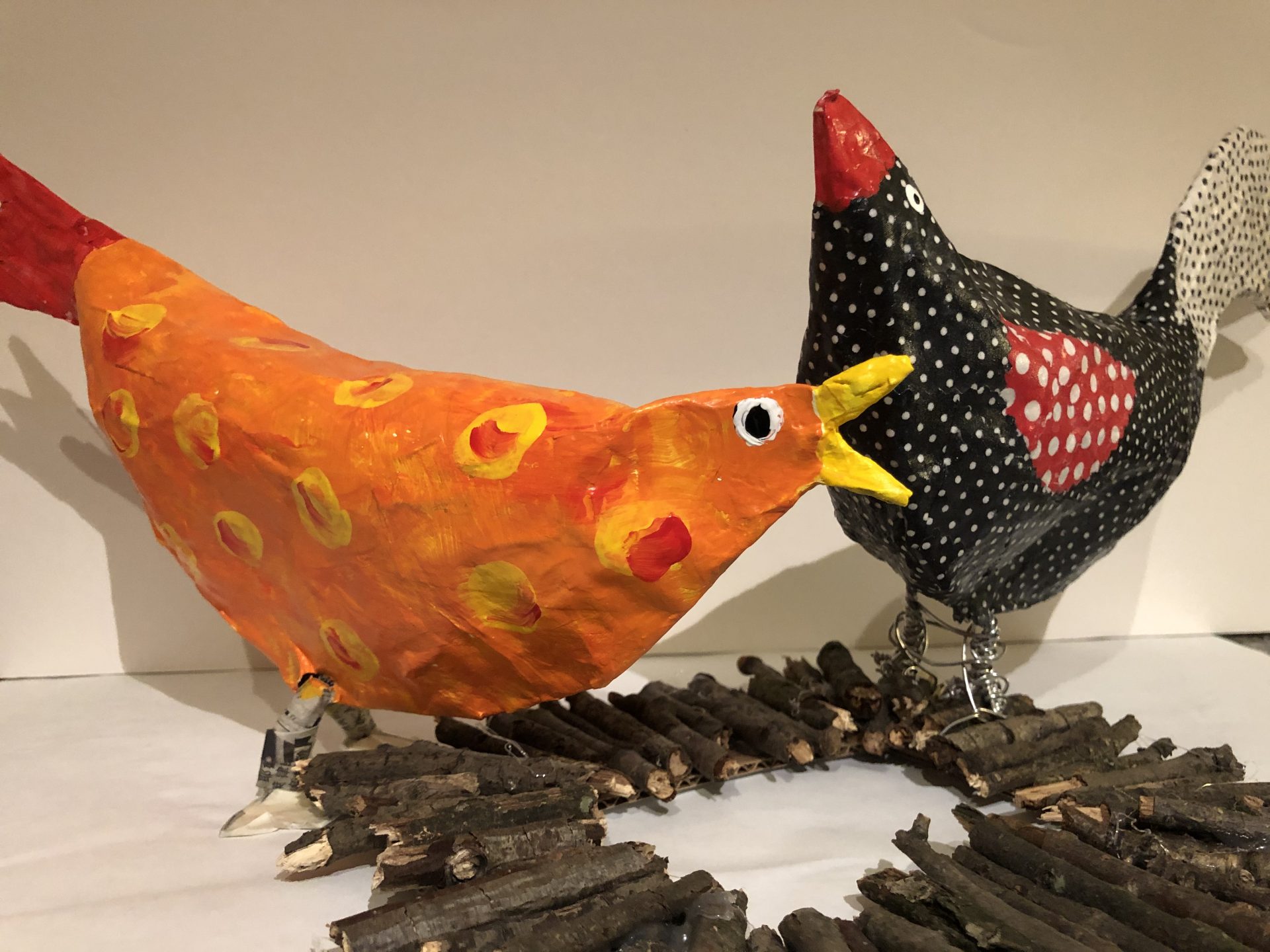 Paper Mache Chickens Howto, Materials, and Video VisArts